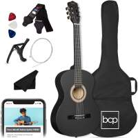 Beginner Acoustic Guitar Set w/ Case, Strap, Extra Strings - 38in