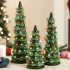 Set of 3 XL Pre-Lit Ceramic Tabletop Christmas Trees