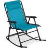 Folding Outdoor Zero Gravity Rocking Lounge Chair w/ Headrest Pillow