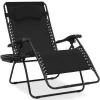 Oversized Reclining Zero Gravity Chair Lounger w/ Cup Holder, Pillow