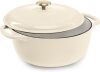 6 Quart Enamel Cast-Iron Round Dutch Oven, Family Style Heavy-Duty Pre-Seasoned Cookware for Home, Kitchen, Dining Room, Oven Safe w/Lid, Dual Handles