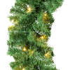 9Ft Pre-Lit Christmas Garland W/ 2-In-1 Led Lights