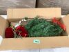 Pre-Lit Tabletop Christmas Tree w/ Red Velvet Cover & Gold Cord - 2