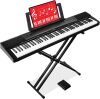 88-Key Full Size Digital Piano Electronic Keyboard Set for All Experience Levels w/Semi-Weighted Keys, Stand, Sustain Pedal, Built-In Speakers, 6 Voice Settings