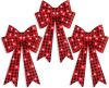 Set of 3 Bows Pre-Lit Christmas Bow Decoration, Indoor/Outdoor LED Holiday D&eacute;cor w/ 30 Lights, Outdoor Battery Box, Timer, 8 Light Functions