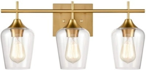 CLAXY Industrial Bathroom Vanity Lights 3-Light Clear Glass Wall Sconces&nbsp;