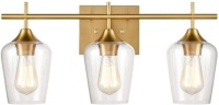 CLAXY Industrial Bathroom Vanity Lights 3-Light Clear Glass Wall Sconces&nbsp;