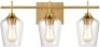 CLAXY Industrial Bathroom Vanity Lights 3-Light Clear Glass Wall Sconces&nbsp;