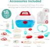 Pretend Play Doctor Kit, Boys & Girls Doctor's Outfit, Toy Medical Set w/ 18 Accessories, Coat, Hat, Carrying Case, 2 LED Toys