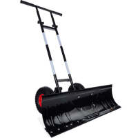 Galvanized Blade 2-Wheel Snow Pusher w/ Adjustable Handle - 36in