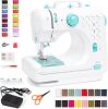 Compact Sewing Machine, 42-Piece Beginners Kit, Multifunctional Portable 6V Beginner Sewing Machine w/ 12 Stitch Patterns, Light, Foot Pedal, Storage Drawer
