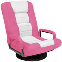 Gaming Floor Chair w/ 360-Degree Swivel, Armrest, Adjustable Backrest