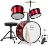 Kids Beginner 3-Piece Drum, Musical Instrument Set w/ Sticks, Stool, Pedal