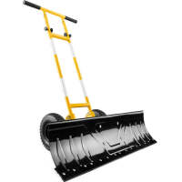 Galvanized Blade 2-Wheel Snow Pusher w/ Adjustable Handle - 36in