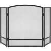 3-Panel Simple Steel Mesh Fireplace Screen w/ Worn Finish - 47.5x27.25in