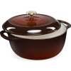 Cast-Iron Dutch Oven Kitchen Cookware w/ Enamel, Handles - 6qt