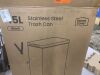 Home Zone Living 11.9 Gal. Stainless Steel Step-On Kitchen Metal Trash Can with Soft Close Lid - Small Dent - 7