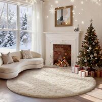 Ophanie 5' Ivory Round Plush Rug