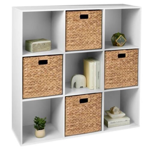 9-Cube Bookshelf, 13.5in Storage Display w/ Removable Panels, Customizable