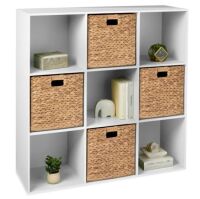 9-Cube Bookshelf, 13.5in Storage Display w/ Removable Panels, Customizable