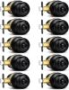 Sopoby Matte Black Round Keyless Privacy Doorknobs Interior/Exterior Lockset, 10 Pack