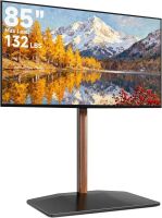 Height Adjustable Universal Swivel TV Stand with Wood for 32-85 Inch LCD LED OLED Screen, Holds 132 Lbs, Max VESA 600 * 400mm