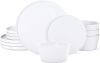 12-Piece Stoneware Plates and Bowls Set for 4