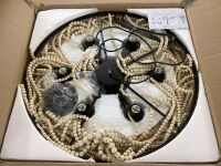 Farmhouse 6-Light Wood Beaded Chandelier