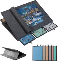 Becko US 1500 Pieces Tilting Jigsaw Puzzle Board for Adjustable Angle up to 30&deg;, with 6 Felt Sorting Trays