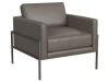 Homepop Pewter Gray Faux Leather Modern Metal Frame Accent Chair