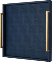 Large Navy Blue Decorative Ottoman Tray