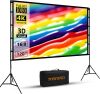 TOWOND Outdoor Projector Screen with Stand, 120 inch