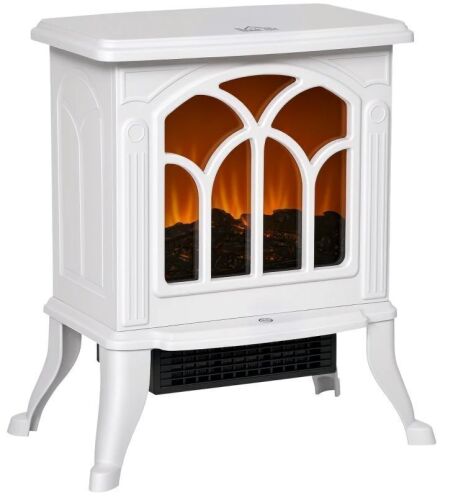 HOMCOM Electric Fireplace Heater with Realistic Logs and Flame Effect, 750W/1500W
