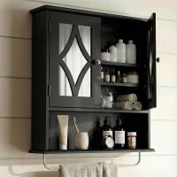 RoyalCraft Bathroom Medicine Cabinet with Towel Rack and Adjustable Shelf, 22x25 inch