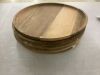 Lot of (5) Round Wooden Decorative Serving Tray 13.8 Inch