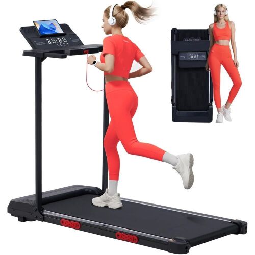 Foldable Walking Pad Treadmill with Handle Bar, 3.5HP