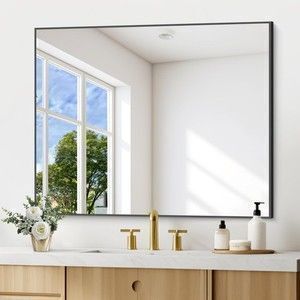 Black Wall Mount Mirror, 30" x 36"