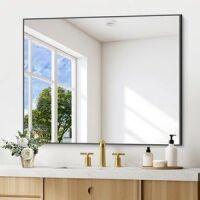Black Wall Mount Mirror, 30" x 36"