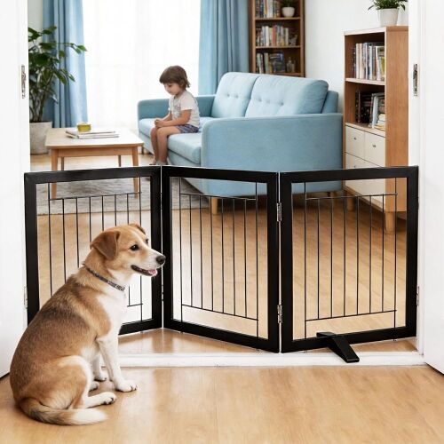 Freestanding Dog Gate, 24" H, 3 Panel