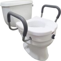 Carex E-Z Lock Raised Toilet Seat With Handles