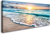 Beach Sunset Canvas Wall Art, 40" x 20"