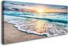 Beach Sunset Canvas Wall Art, 40" x 20"