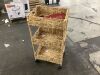 3-Tier Water Hyacinth Rolling Utility Cart w/ Weaved Baskets Natural