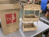3-Tier Water Hyacinth Rolling Utility Cart w/ Weaved Baskets Natural - Missing Wheels
