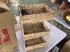 3-Tier Water Hyacinth Rolling Utility Cart w/ Weaved Baskets Natural - Missing Wheels - 2
