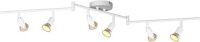 LVWIT 6-Light LED Ceiling Track Lighting Fixtures, Flexibly Rotatable Light Heads, Modern Ceiling Spot Lights for Kitchen, Living Room, Bedroom, White(GU10 Socket, Bulbs Not Included)