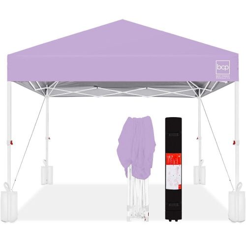 One-Person Setup Instant Pop Up Canopy w/ Case, 4 Weight Bags - 10x10ft