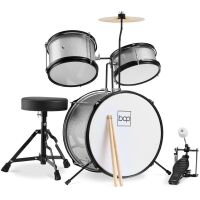Kids Beginner 3-Piece Drum, Musical Instrument Set w/ Sticks, Stool, Pedal