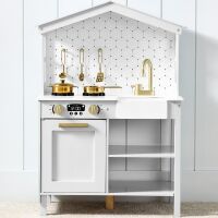 Pretend Play Cottage Kitchen Wooden Toy Set for Kids w/ 5 Accessories