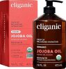 Cliganic Organic Jojoba Oil 16oz with Pump, 100% Pure | Bulk, Moisturizing Oil for Face, Hair, Skin & Nails